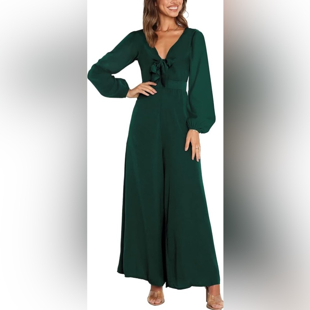 Elegant Green Long Sleeve Jumpsuit